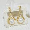 Aretes Nido de Pájaro Aretes Cacahuete Moda Temperamento Concha Madreperla Aretes Dorados Nicho para Mujer Venta al por Mayor Cuentas de Concha Madreperla