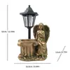 Adorno Decorativo de Jardín de Resina Cruz Pequeño Ángel Estatua Manualidad Luz Solar Exterior Patio Paisajismo Luz de Atmósfera