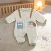 Nuevo Pelele Acolchado de Bebé para Otoño e Invierno, Mameluco de Bebé Bordado de Dibujos Animados sin Costuras, Ropa Exterior para Gatear, Tallas 73-90