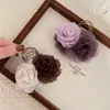 Pinza para el Cabello de Flor de Camelia Estilo Bosque Atmosférico para Mujer, Pinza de Tiburón para Medio Peinado de Primavera, Suave Accesorio de Pasador