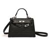 Padrão Crocodilo Inverno 2024 Nova Bolsa de Axila Design de Nicho Portátil Pequena Bolsa Quadrada Ombro Transversal Bolsa Kelly