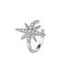 Marca de Moda Plata Esterlina 925 Estrella de Seis Puntas Palabra Arroz Clip para la Oreja Mujeres Ins Diseño Nicho Elegante Anillo para Hueso de la Oreja Joyería de Plata