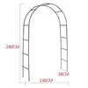 Arco de Hierro Anti-Óxido Soporte para Flores Trepadoras Decoración Exterior Jardín Puerta Curva Valla Patio Soporte de Piso para Huerto