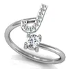 Europa y Estados Unidos anillo de diamantes estilo 26 letras inglesas nuevo creativo coreano simple combinación con anillo abierto