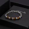 Pulseras de Moda Vintage de Acero Inoxidable y Aleación de Piedra Natural Estilo Influencer Europeo y Americano para Parejas de Transmisiones en Vivo de Tiktok