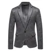 Amazon Blazer Casual de Gamuza Agrietada Estilo Vintage Ajuste Delgado de un Solo Botón para Hombre Traje de Negocios Británico para Hombre