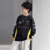 Sudadera para niño, colección primavera/otoño, nuevo estilo 2026, camiseta de otoño de manga larga para niños, para niños mayores, estilo otoñal de moda con diseño de hombros caídos