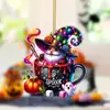 Venta Caliente Nuevo Acrílico 2D Calavera Dulce Decoración de Halloween Colgante para Coche