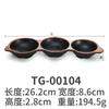 A5 Preto Argola Flor Panela Quente Japonesa Prato para Molho Criativo Quadrado Multi-compartimentos Louça de Hotel Comercial