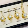 Conjunto Aretes de Perla Colgante Anillo Cadena para el Cuello Mujer 2025 Nuevo Camelia Retro Alto Temperamento Lujo Ligero Mayoreo