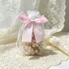 Bolsa de regalo de malla con lazo, bolsa de almacenamiento con cordón, bolsa de embalaje para recuerdos, bolsa de regalo para perfume, bolsa de almacenamiento para joyas