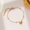 Celebridade da Internet Pulseira Coração de Pêssego Dourado Estilo K Design de Nicho Doce Simples Personalizado Pulseira de Aço Titânio Joia de Mão