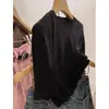 Camiseta Tencel Branca Gola Redonda Manga Curta Feminina Verão Fina High-End Solta Emagrecimento Tecido Gaze Roupa de Fora