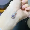 Pingente de tanzanita natural roxo coqueto corpo totalmente em rede cor fogo cintilante prata 925 seiko cravação pedra principal 4*6mm