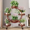 Suporte de Flores para Sala de Estar, de Chão, Móvel com Rodas, Suporte Multifuncional de Ferro para Plantas Verdes, Suporte de Flores para Varanda