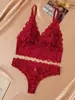 Conjunto de Sujetador Sexy de Encaje Inalámbrico Tallas Grandes Transfronterizo para Mujer, Sujetador de Triángulo Push-Up Anticaída, Lencería