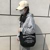2022 Nuevo Caqui Estilo Coreano Bolso de Lona Estudiante Femenina Letra Retro Bolso Cruzado Versátil Gran Capacidad Bolso de Hombro