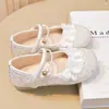 Zapatos de Princesa Brillantes con Pedrería para Niñas Otoño Nuevo Estilo Moño Suela Suave Zapatos de Piel Zapatos Individuales de Rendimiento para Niños Zapatos Mary Jane