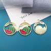 Mezcla 20 Gotas de Aceite Fruta Círculo Accesorios Creativos DIY Pulsera Collar Pendientes Llavero Colgante Pequeño