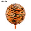 Globo de aluminio con forma de esfera 4D estampado animal rayas estereoscópico esfera 4D estampado de tigre estampado de leopardo estampado de cebra globo de aluminio