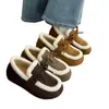 Sapatos Birkenstock de Sola Grossa com Aumento Interno de Altura Forrados com Lã Novos Sapatos de Algodão Quentes de Inverno Sapatos Peludos Botas de Neve Antiderrapantes