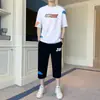 Camiseta Juvenil de Nuevo Estilo para Verano de Manga Corta para Estudiantes de Secundaria Niños Conjunto Deportivo Casual de Moda Conjunto de Dos Piezas