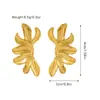 Pendientes de moda geométricos lisos de acero de titanio con baño de oro de 18 quilates, venta caliente transfronteriza, pendientes de diseño de personalidad simple y de nicho
