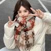 Bufanda de Mohair de Imitación Nueva Transfronteriza para Mujer, Estilo Europeo y Americano, Bufanda Chal Cálido de Barba Larga para Otoño e Invierno, Exportación Exportación Productos de Alta Calidad