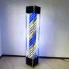 Salón de peluquería turning light floor LED exterior impermeable señal de salón luz vidrio de colores caja de luz para salón de belleza estilo americano