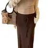 Novedades de Ruo Xin: Nuevo falda midi de punto de cintura alta para mujer Primavera 2026, adelgazante, fluida y versátil