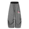 Nueva colección de otoño: Pantalones casuales de rayas con bloques de color y cordón, estilo americano, minimalistas, para mujer, con un corte holgado, versátil y relajado, perfectos para uso deportivo y casual