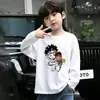 Camiseta de moda de manga larga 100% algodón para niños, nuevo modelo primavera 2026, top sencillo de dibujos animados para niños mayores y pequeños