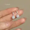 Brincos versáteis de zircônia com quatro garras de luxo leve para mulheres, prata pura s999, estilo coreano, tarraxas de prata maciça da moda, brincos simples