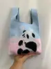 Bolsa 2025 Bolsa para Coisas do Dia a Dia Bolsa de Mão de Tricô Espessa Grande Capacidade Bolsa com Padrão Fofo Bolsa para Celular Almoço