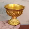 Copa Alta de Ofrenda Auspiciosa de Ocho Tesoros Chapada en Oro para Lámpara de Buda Tántrico Tíbet Ocho Recipientes Auspiciosos de Ofrenda para Copa de Agua Bendita