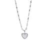Collar Corazón de Melocotón Nácar Blanco Natural Gato Antiguo Ning Cadena Clavícula Concha Amor Ins para Mujer Cadena Labial Cadena Lana Estilo Francés