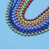 Cadena de Cuentas de Colores Pintada de 2.4 mm Accesorios para Joyería DIY Cadena de Cuentas Redondas Etiquetas para Ropa Cadena de Cuentas Onduladas para Joyería Colgante Guka