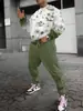 2025 Nuevo Conjunto de Sudadera con Cuello Redondo y Pantalones para Hombre Estampado 3D Moda Casual Tendencia Simple Fábrica de Origen