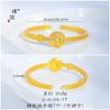 Tienda de Oro Puzuo Mismo Estilo Oro Arena Diamante Hebilla Futai Ankang Ping An Pulsera Nueva para Mujer Cadena AB de Alto Sentido Chino