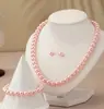 Venta caliente transfronteriza 8mm collar de perlas de imitación pulsera pendientes traje de joyería de perlas de moda de tres piezas al por mayor