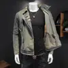 Ropa Pesada para Motocicleta Nueva para Hombre Chaqueta de Mezclilla Gris Desgastada Ropa para Motocicleta Marca de Moda Chaqueta de Gama Alta Ropa de Trabajo Superior