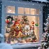 Festival de Navidad Estilo Múltiple Animales de Dibujos Animados Trineo Pegatinas para Ventana Vidrio de Escaparate Puerta de Vidrio Decoración del Hogar Pegatinas Electrostáticas para Vidrio