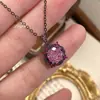 Nuevo Colgante Octagonal Rosa Milenio Corte Rosa Azul Océano Anillo de Diamante de Alto Carbono Incrustado Set de Pendientes Rosa Rojo Negro Oro Venta al por Mayor