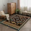 Tapete de sala de estar estilo étnico retrô transfronteiriço série Xizang Yun Tapete de chão para Hotel B&B Cobertor de cabeceira de quarto completo em estoque