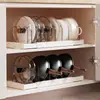 Estante de almacenamiento de cocina retráctil y ajustable 2024, para utensilios de cocina, tabla de cortar, tapa de olla, artefacto de almacenamiento de ollas, estante sin perforaciones