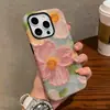 Popular estilo europeu e americano artístico fresco pintura a óleo floral 15pro capa de telefone dois em um iPhone17 capa protetora anti-queda