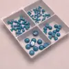 Cabujón Turquesa Semicircular de Fondo Plano, Superficie Plana Redonda Lisa Accesorios para Incrustaciones de Joyería de Piedra Suelta Turquesa Azul Sintética para Bricolaje