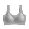 Ropa interior para madres de mediana edad y mayores con botones de apertura frontal, espalda sin costuras y hermosa, talla grande, sin aro de acero, sujetador tipo chaleco push-up que retrae el busto