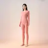 Roupa Íntima Quente Outono e Inverno Masculina Caxemira Acetato Top de Outono Calça de Outono Feminina Antibacteriana Engrossada Slim Fit Gola Redonda Camada Base para Casal