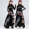 Traje de jazz para niña, moderno cuello alto para niña, conjunto de baile negro corto, atuendo de actuación de jazz, baile callejero para mujer